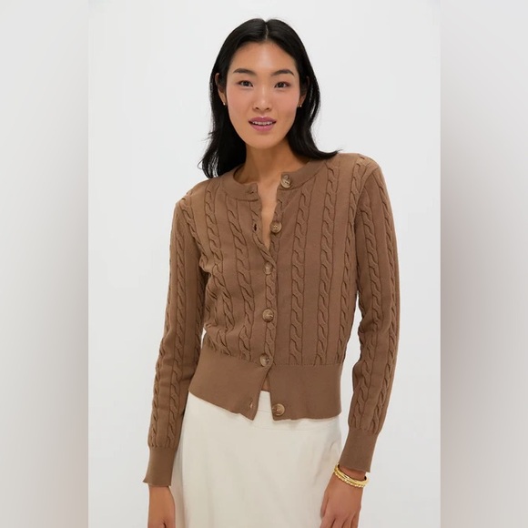 Tuckernuck Sweaters - Small NWOT Tuckernuck Mocha Cotton Cable Knit Kit Cardigan